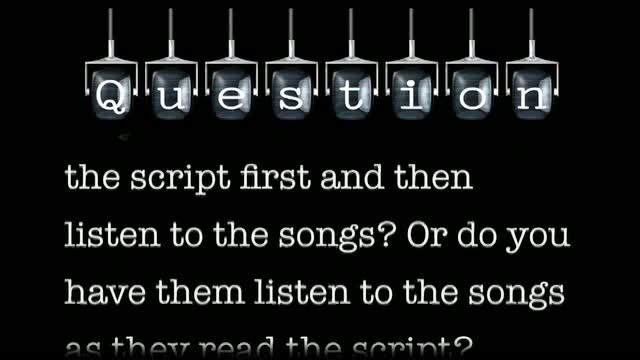 How do you pitch a musical? Do you ask the reader to read the script first and then listen to the songs? Or do you have them listen to the songs as they read the script?